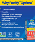 Nature S Way Fortify Optima Daily Probiotic, 100 Billion, 15 Strains, Digestive & Immune Support*, With Prebiotics, 30 Capsules