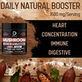Dedicad Mushroom Chocolate Powder - Mushroom Hot Chocolate With Lion'S Mane, Reishi, Chaga, & More - Support For Immune System