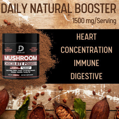 Dedicad Mushroom Chocolate Powder - Mushroom Hot Chocolate With Lion'S Mane, Reishi, Chaga, & More - Support For Immune System