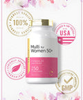 Carlyle Multivitamin for Women 50 and Over | 250 Caplets | Iron Free | with B-Vitamins, D3, and Calcium | for Women 50 Plus | Gluten Free