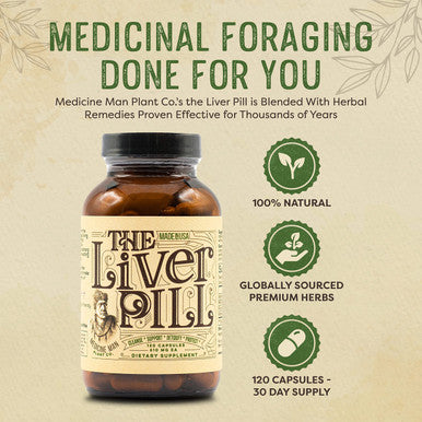 Medicine Man Plant Co The Liver Pill 120 Capsules - Herbal Liver Cleanse Detox & Repair Pills With Burdock Root, Milk Thistle, Rosemary, And Flax Seed - Non-Gmo, Organic, And Natural Liver Detox Pills For Men And Women