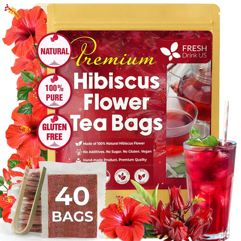 FreshDrinkUS, Premium 120 Mulberry Leaf Tea Bags, 100% Natural & Pure from Mulberry Leaves. Loose Leaf Herbal Tea. Made with Natural Material Tea Bags. No Sugar, No Caffeine, No Gluten, Vegan.