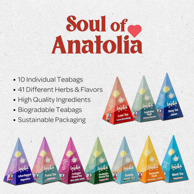Lazi ka Lazika Herbal Tea Variety Pack Holistic Wellbeing Tea Assortment Tea Sampler Set Assorted Tea Variety Pack with Pyramid Tea Bags Herbal Teas Tea Set 10 Counts