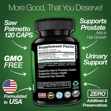 Saint Mingiano Men'S Prostate Health - 120 Capsules Of Advanced Prostate Supplements For Men With Saw Palmetto, Supporting Urinary Function And Hair Health 3 Months Supply Of Natural Herbal Supplements
