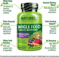 NATURELO Whole Food Multivitamin + Immune Blend with Elderberry & Mushrooms - Complete Multivitamin with Extra Immune Support - C , D3 , Zinc , Elderberry , Reishi , Shitake - 60 Vegan Capsules