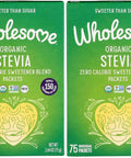 Wholesome Sweeteners Organic Stevia 75 Count Packets Zero Calorie Sweetener Blend Keto Friendly Non GMO Gluten & Vegan 1 Pack