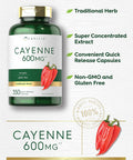 Carlyle Cayenne Pepper Capsules 600mg | 350 Pills | Non-GMO Gluten Supplement