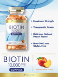 Carlyle Biotin 10000Mcg Gummies | 150 Count | Peach Flavor Supplement | Vegan, Non-Gmo, Gluten Free