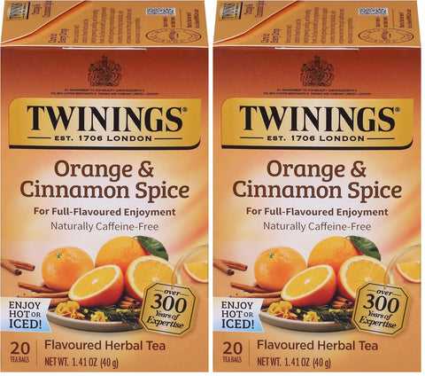 Twinings Lemon & Ginger, Caffeine-Free Herbal Tea Bags, 100 CT Box (1 Pack) | Spicy & Tangy, Ginger, Lemon Peel, Lemongrass, Blackberry Leaves, Soothe Digestion, 100 Foil Lined Individually Wrapped Bags