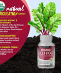 Organic Beet Root Powder Tablets - 2040Mg Natural Nitric Oxide Beets To Support, Energy, Black Pepper Better Absorption, Non-Gmo, For Men Women, 90 Tablets