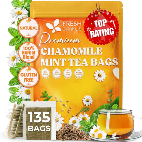 FreshDrinkUS, Premium 75 Mulberry Leaf Tea Bags, 100% Natural & Pure from Mulberry Leaves. Loose Leaf Herbal Tea. Made with Natural Material Tea Bags. No Sugar, No Caffeine, No Gluten, Vegan.