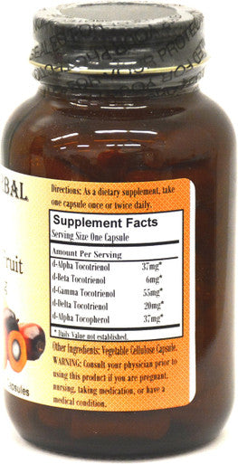 Barlowe's Herbal Elixirs Toco-30 Tocotrienol Palm Fruit Extract - 60 500mg VegiCaps - Stearate Free, Glass Bottle!