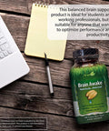 Irwin Naturals Brain Awake Enhanced Mental Performance Increased Focus Boost Clarity & Concentration - Powerful Nootropic Booster with L-Theanine Bacopa MCT's & InnovaTea - 60 Liquid Softgels