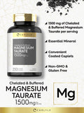 Magnesium Taurate 1500Mg | 250 Caplets | Chelated And Buffered | Vegetarian, Non-Gmo, Gluten Free Supplement | By Carlyle