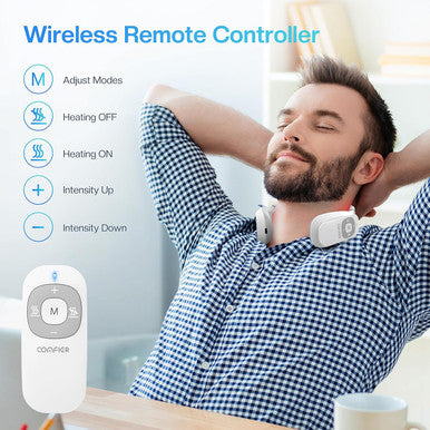 Comfier Portable Heated Neck Massager, Ems Intelligent Electric Neck Massager With Heat, Fsa Smart Wireless Neck Massager With 3D Electrode Pads For Women Men