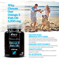 Omega 3 Fish Oil 2000mg per Serving - 180 Softgel Capsules - Premium Double Strength 660mg EPA & 440mg per Serving - 3 Month Supply - Sustainably Sourced - with Vitamin E - Nu U Nutrition