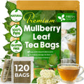 FreshDrinkUS, Premium 75 Mulberry Leaf Tea Bags, 100% Natural & Pure from Mulberry Leaves. Loose Leaf Herbal Tea. Made with Natural Material Tea Bags. No Sugar, No Caffeine, No Gluten, Vegan.