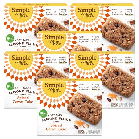 Simple Mills Nutty Banana Bread Soft Baked Almond Flour Bars, 5.99 OZ
