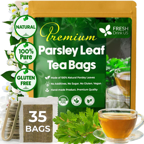 FreshDrinkUS, Premium 50 Mulberry Leaf Tea Bags, 100% Natural & Pure from Mulberry Leaves. Herbal Tea. Made with Natural Material Tea Bags. No Sugar, No Caffeine, No Gluten, Vegan.