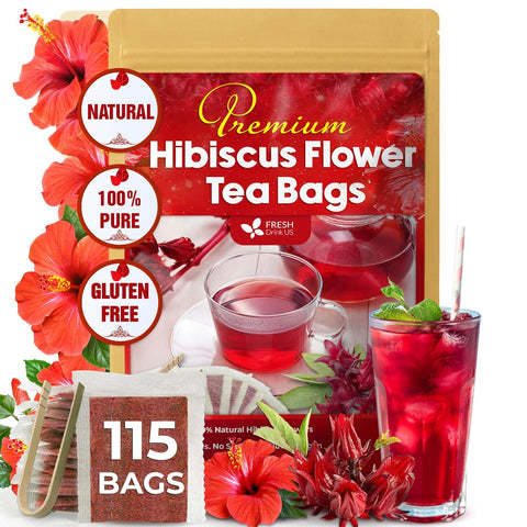 FreshDrinkUS, Premium 50 Mulberry Leaf Tea Bags, 100% Natural & Pure from Mulberry Leaves. Herbal Tea. Made with Natural Material Tea Bags. No Sugar, No Caffeine, No Gluten, Vegan.