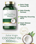Carlyle Coconut Oil Extra Virgin Softgel Capsules | 3000mg | 240 Count | Naturally Occurring MCTs | Non-GMO and Gluten Supplement