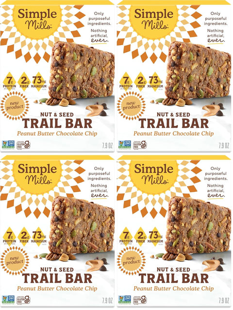 Simple Mills Nut and Seed Trail Bars, 15 Count, Dark Chocolate Sea Salt Snack Bars with Pumpkin Seeds, Almonds, Pecans, and Buckwheat, Good Source of Fiber and Excellent Source of Magnesium, 1.59 oz