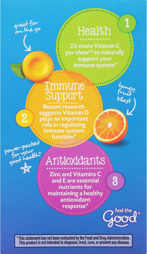 EmergenC Immune+ Chewables 1000Mg Vitamin C With Vitamin D Tablet Immune Support Dietary Supplement For Immunity Orange Blast Flavor 42 Count
