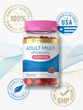 Adult Multivitamins Gummies | with Probiotic | 30 Count | Berry Punch Flavor | Vegetarian, Non-GMO, Gluten Free Supplement | by Carlyle
