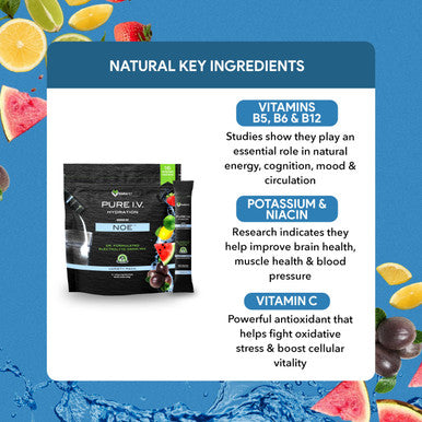 Karamd Pure I.V. - Professionally Formulated Electrolyte 4 Flavor Variety Powder Drink Mix Refreshing & Delicious Hydrating Packets With Vitamins & Minerals 4 Flavor Variety - 1 Bag (16 Sticks)