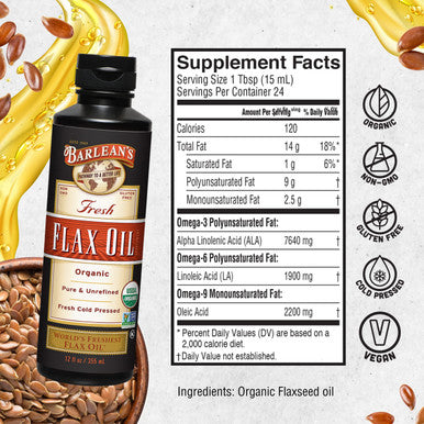 Barlean's Fresh Organic Flax Oil 12-Oz