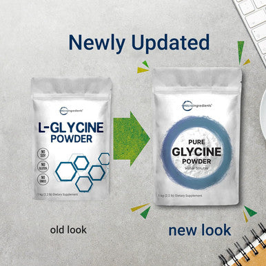 Micro Ingredients Glycine Powder 1KG (2.2 Pounds) Glycine 1000mg Per Serving Supports Restful Sleep and Neurotransmitter Water Soluble and Products of USA