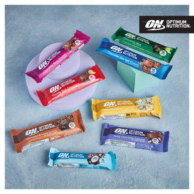 Optimum Nutrition Nutty Chocolate Caramel Crispy Protein Bars No Added Sugars On The Go Pre-Workout And Post-Workout Gym Snack For Men And Women 10 X 70 G