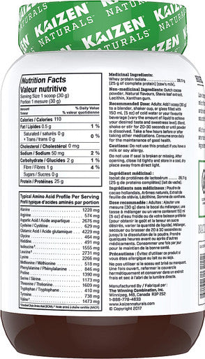 KAIZEN NATURALS Whey Isolate - decadent chocolate 840g 840 gram