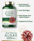 Carlyle Red Marine Algae 1600Mg | 200 Capsules | Vegetarian Supplement | Non-Gmo, Gluten Free