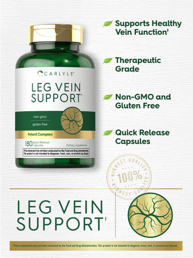 Carlyle Leg Vein Supplement | 180 Capsules | Supports Healthy Vein Function | Non-Gmo, Gluten Free