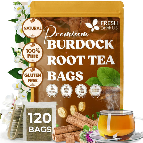 FreshDrinkUS, Premium 120 Mulberry Leaf Tea Bags, 100% Natural & Pure from Mulberry Leaves. Loose Leaf Herbal Tea. Made with Natural Material Tea Bags. No Sugar, No Caffeine, No Gluten, Vegan.