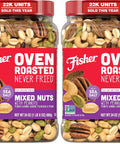Fisher Oven Roasted Never Fried Deluxe Mixed Nuts, 24 Ounces | Pack Of 1, Almonds, Cashews, Pecans, Pistachios, Healthy Snacks For Adults, Made With Sea Salt, No Added Oil, Gluten Free