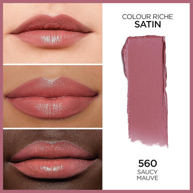 L'Oreal Paris Colour Riche Original Creamy Hydrating Satin Lipstick With Argan Oil And Vitamin E Saucy Mauve 1 Count