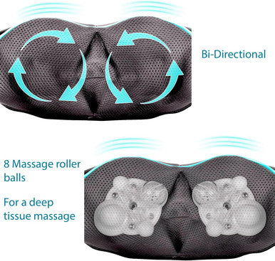 Invospa Shiatsu Neck And Back Massager With Heat - Deep Kneading Pillow For Massage - Electric Full Body Massager