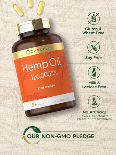 Carlyle Hemp Oil Capsules 126000 mg 180 Softgels Non-GMO Gluten