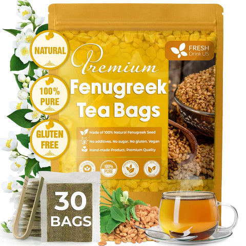 FreshDrinkUS, Premium 75 Mulberry Leaf Tea Bags, 100% Natural & Pure from Mulberry Leaves. Loose Leaf Herbal Tea. Made with Natural Material Tea Bags. No Sugar, No Caffeine, No Gluten, Vegan.
