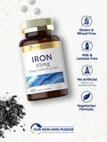Iron Ferrous Sulfate 65 Mg | 400 Tablets | Non-Gmo, Gluten Free, And Vegetarian Supplement | High Potency | By Carlyle