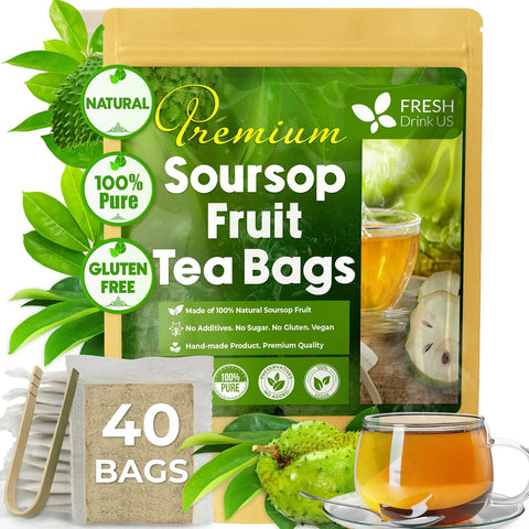 FreshDrinkUS, Premium 120 Mulberry Leaf Tea Bags, 100% Natural & Pure from Mulberry Leaves. Loose Leaf Herbal Tea. Made with Natural Material Tea Bags. No Sugar, No Caffeine, No Gluten, Vegan.