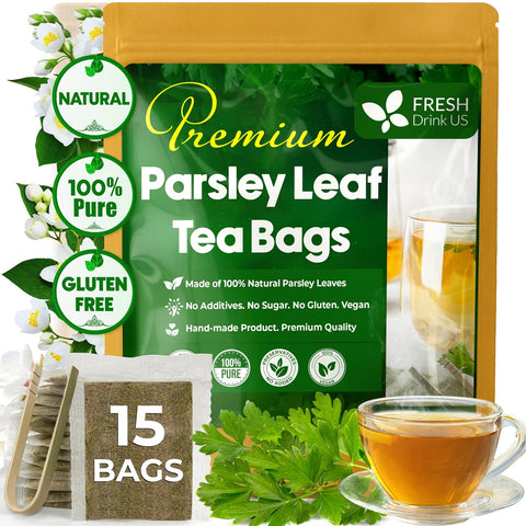 FreshDrinkUS, Premium 75 Mulberry Leaf Tea Bags, 100% Natural & Pure from Mulberry Leaves. Loose Leaf Herbal Tea. Made with Natural Material Tea Bags. No Sugar, No Caffeine, No Gluten, Vegan.
