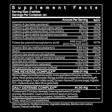Hush & Hush Timecapsule Multivitamin, Women'S Multivitamin, Men'S Multivitamin, Clean Nutraceuticals Supplements That Contains Hyaluronic Acid, Vitamin C, Zinc, Vitamin B12, Vitamin E - 60 Tablets