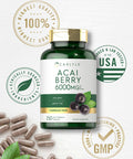 Carlyle Acai Berry Capsules 6000Mg | 250 Count | Non-Gmo & Gluten Free Acai Berry Extract