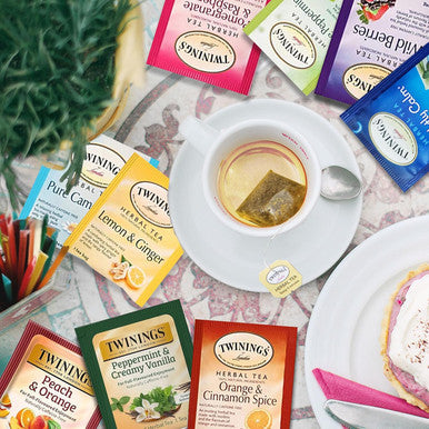Tea Bunch Twinings 48 Assorted Tea Bags Variety Pack 12 Flavors Tea Assortment Tea Sampler Set with 20 Honey Sticks for Tea - Assorted Tea Bags Individually Wrapped