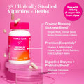 Pink Stork Premium Prenatal Vitamin for Women - Organic Whole-Food Ingredients Multivitamin & Probiotics - Morning Sickness Digestion & Energy - Folate B6 & Iron - 60 Capsules