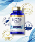Carlyle Biotin 10000mcg | 150 Capsules | Beauty Formula with Keratin | Non-GMO Gluten Supplement