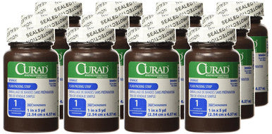 Curad Sterile Plain Packing Gauze Strips 1" x 5 yds. Essential Wound Care Supplies Pack of 12